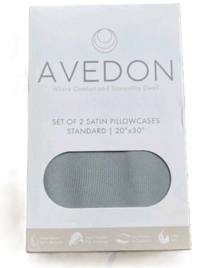 Avedon Light Gray Standard Satin 20 X 30” Pillowcases